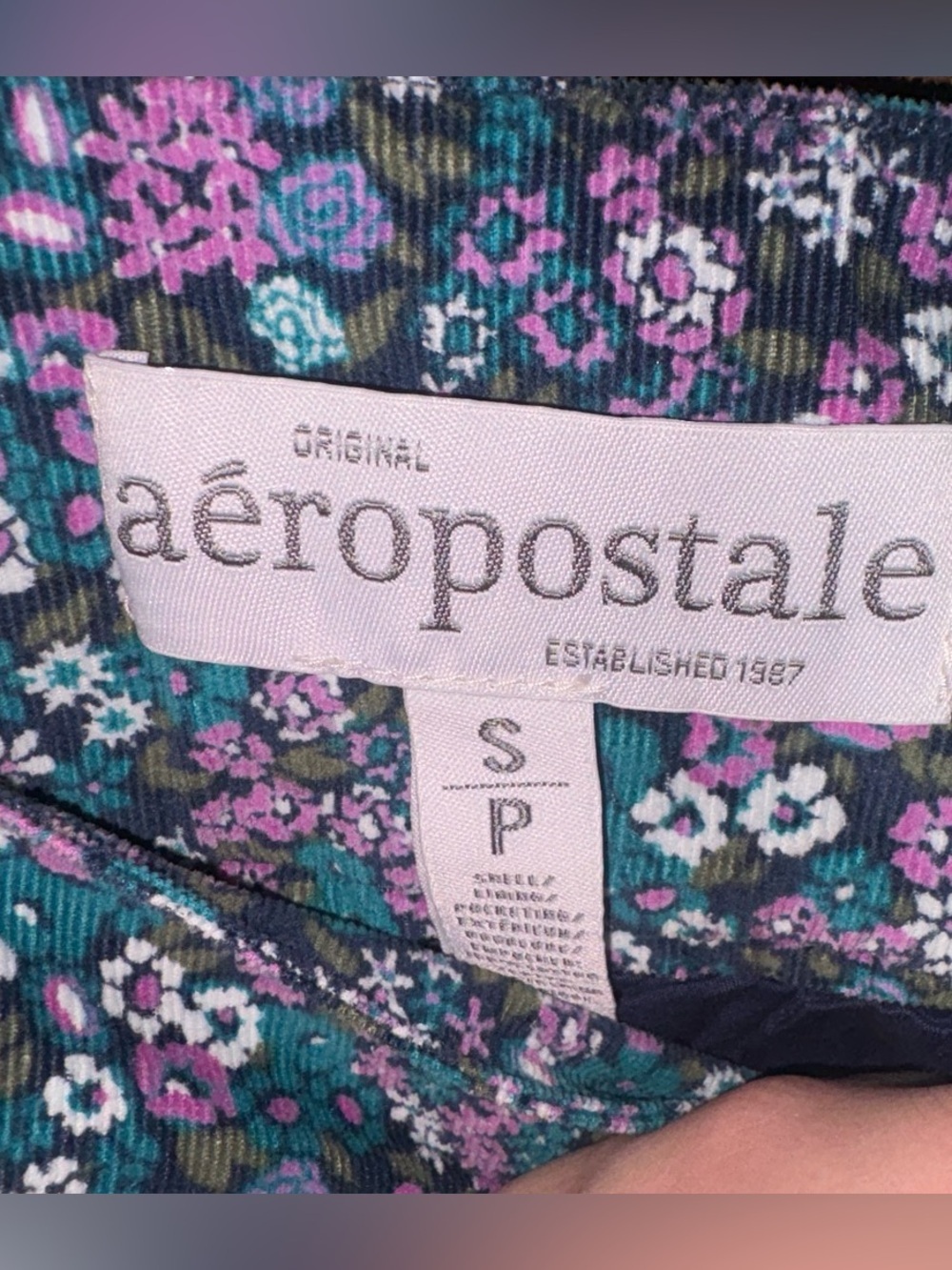 Y2K 2000’s Floral Mini Skirt in Teal, Purple & Black - Picture 3 of 4